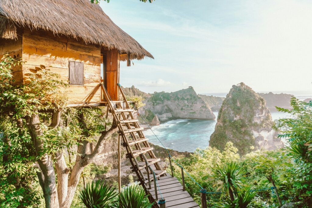 huisje bij Kelingking beach Nusa Penida Bali